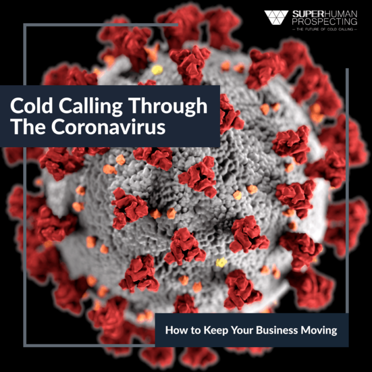 Graphic of coronavirus with cold calling business tips