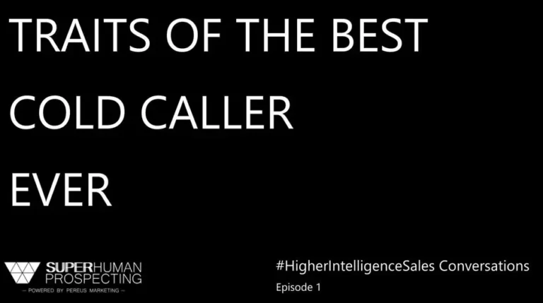 Text 'Traits of the Best Cold Caller Ever' with logo