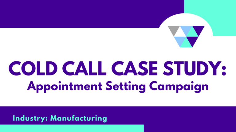 Graphic for manufacturing cold call case study campaign.