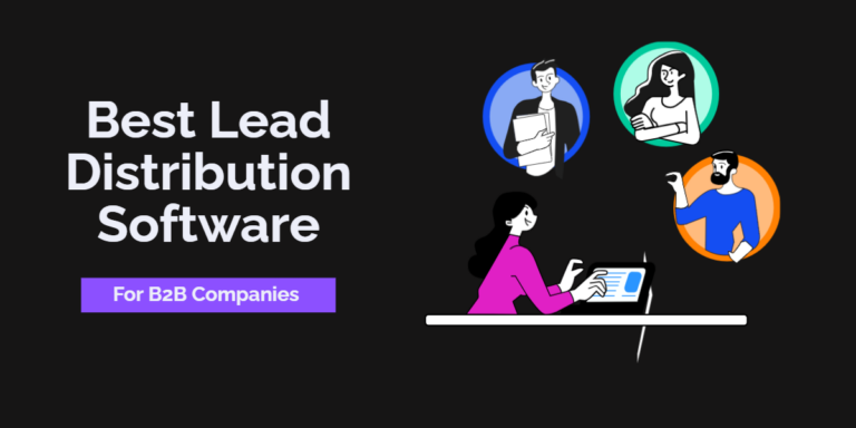 Graphic promoting B2B lead distribution software
