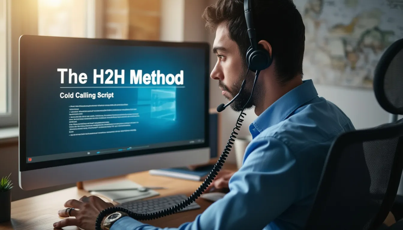 Man using headset at computer with H2H Method screen