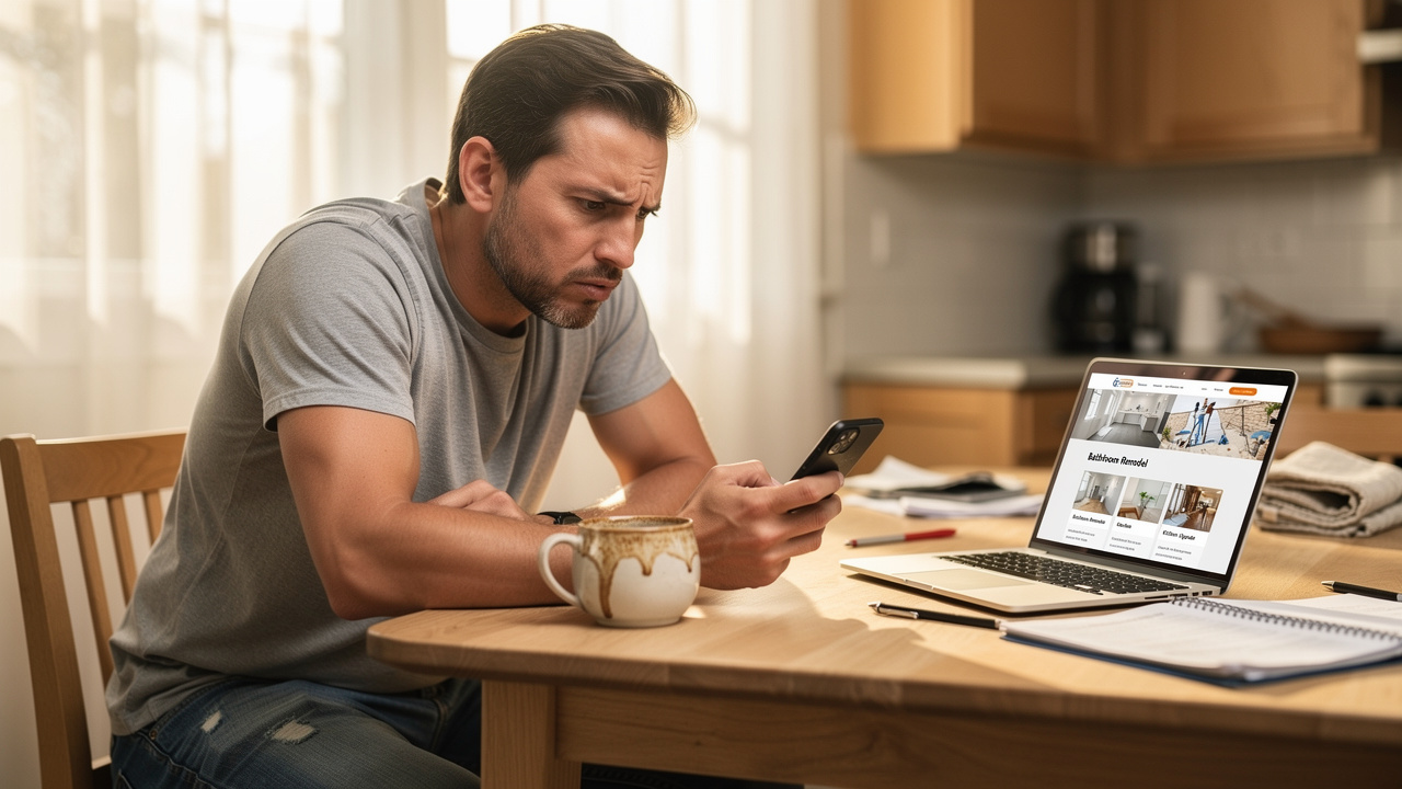 Frustrated homeowner waiting for a contractor to call back