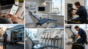 Dental equipment maintenance and clinic service visit