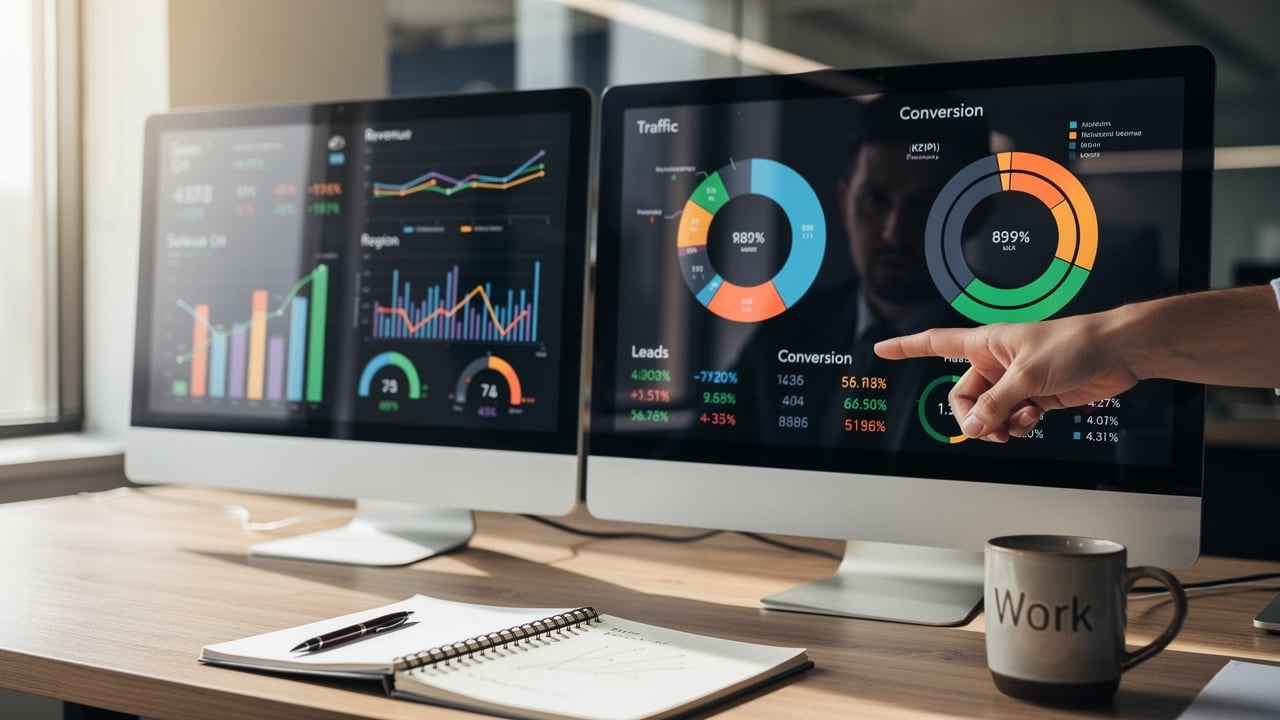 Two dashboards showing mismatched sales marketing data