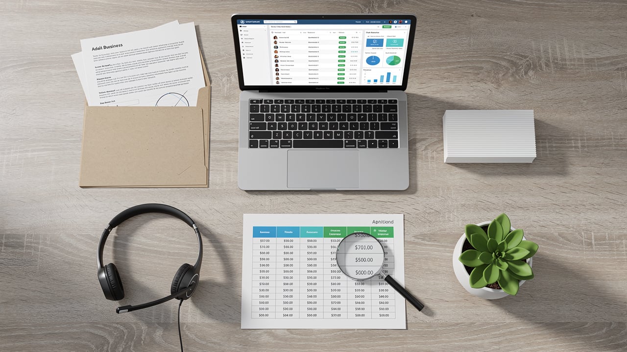 Flat lay of business readiness tools for SDR onboarding