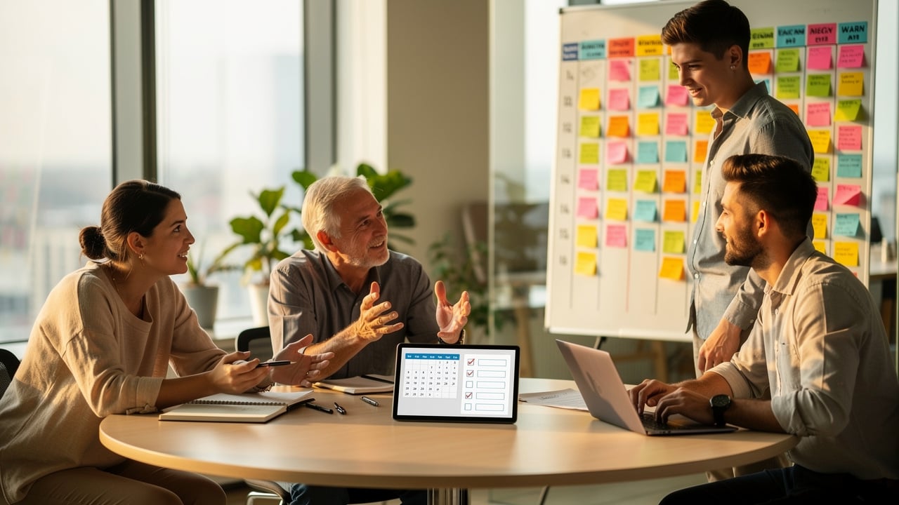 Team planning thirty day sales marketing alignment strategy