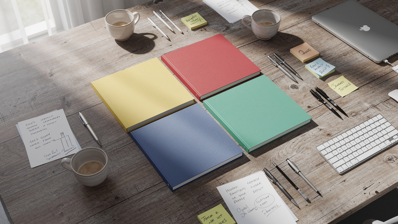 Organized workspace showing multiple colored folders representing different sales channels
