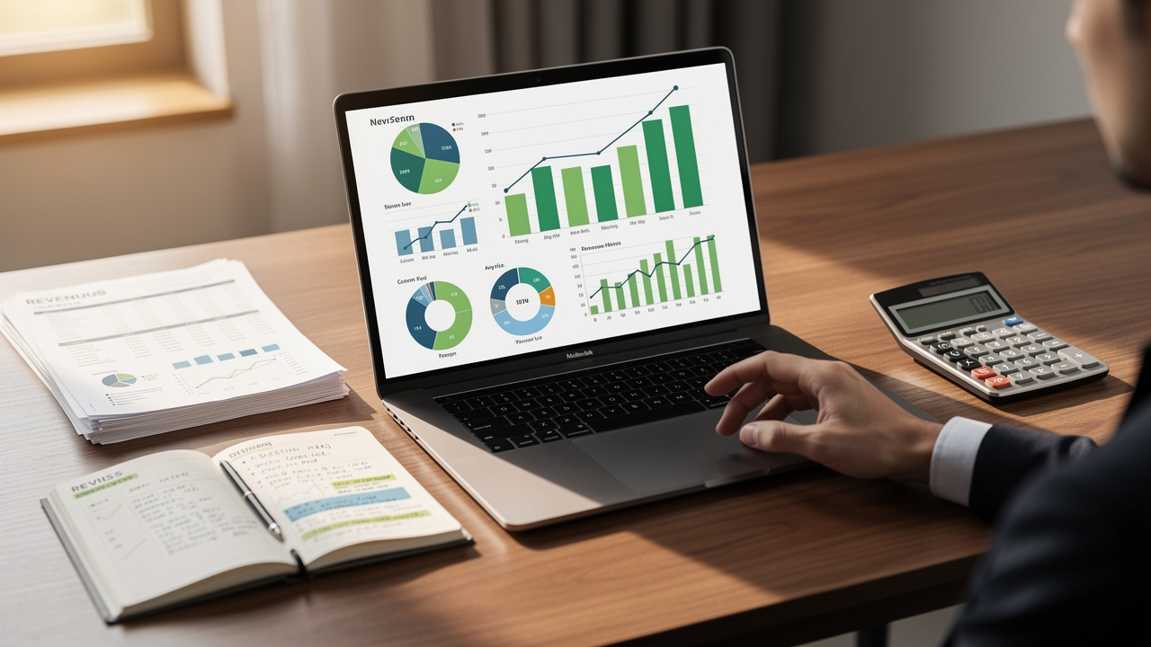 Financial analyst reviewing customer acquisition cost and lifetime value metrics