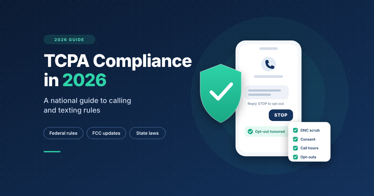 TCPA compliance 2026 guide with phone and security shield